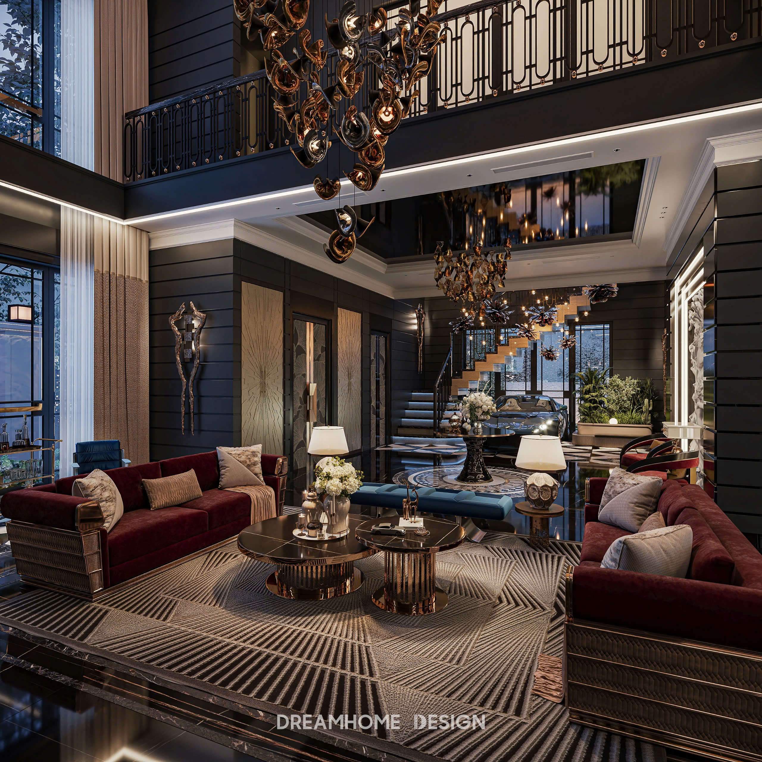 thiết kế nội thất penthouse sunshine golden 