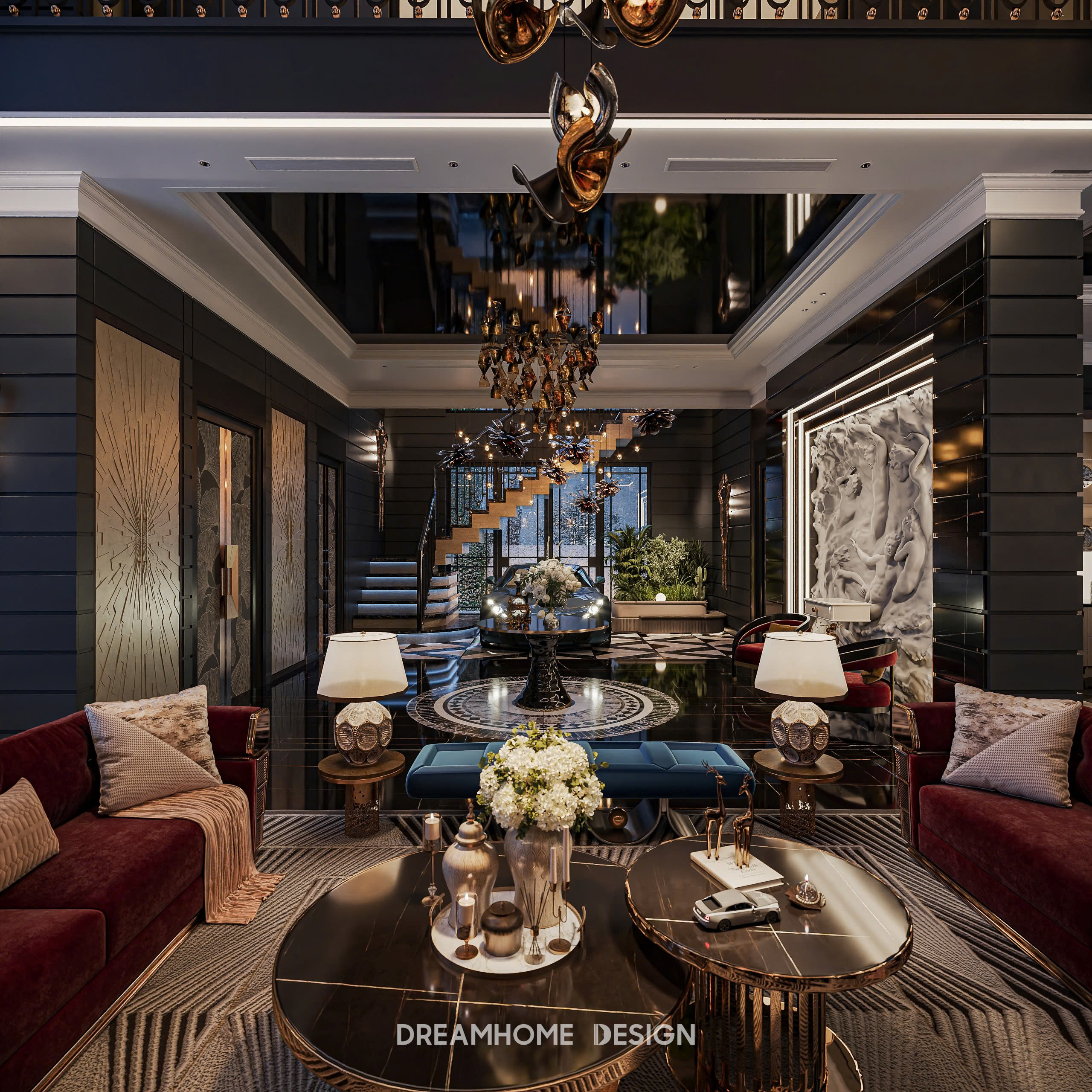 thiết kế nội thất penthouse sunshine golden 
