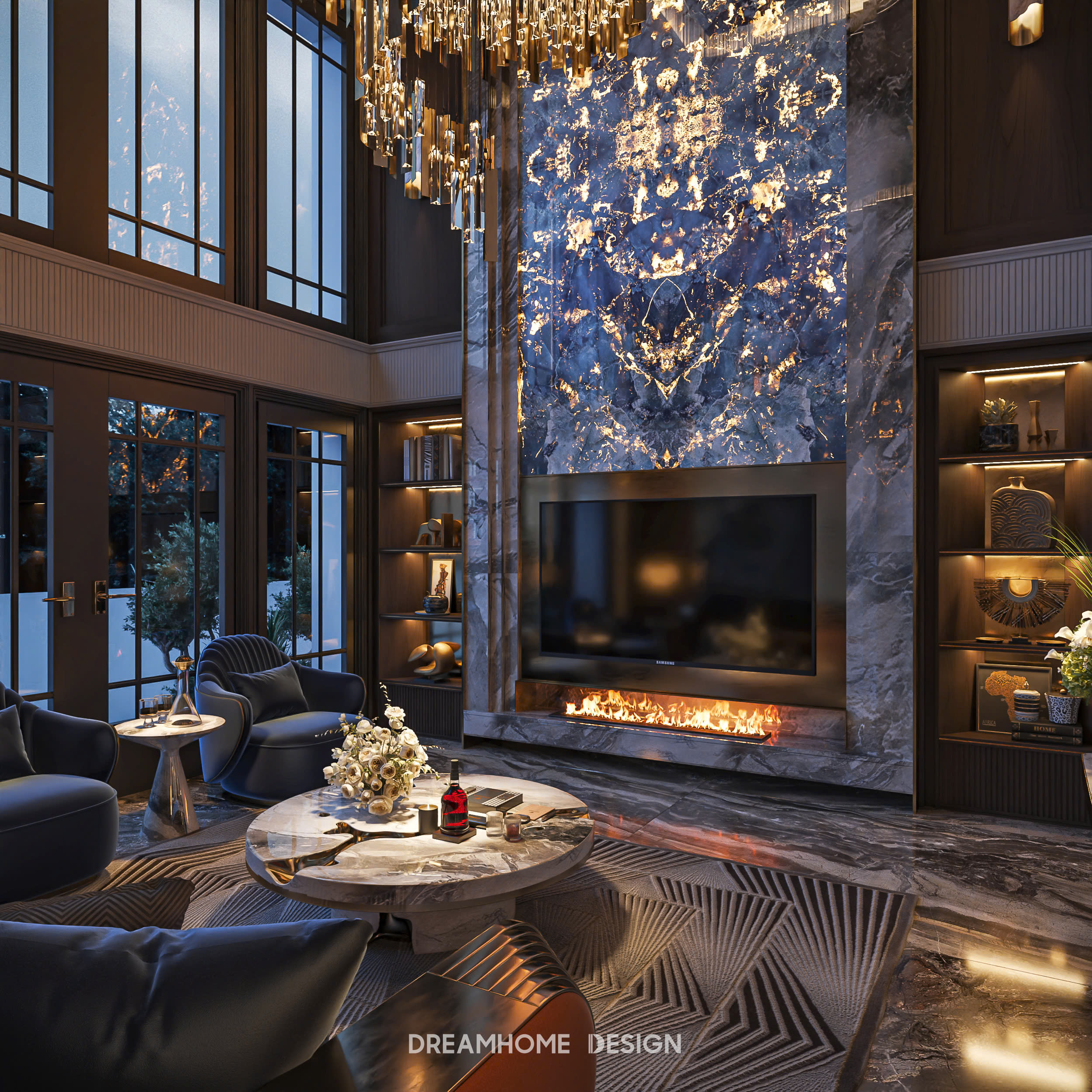 thiết kế nội thất penthouse sunshine golden 