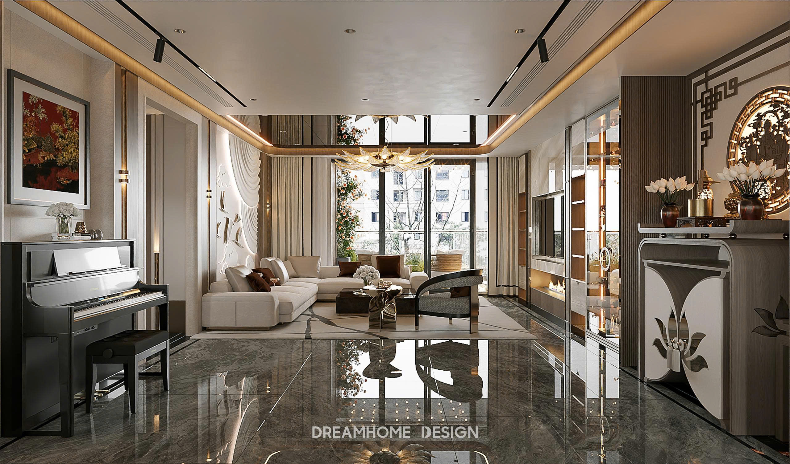 thiết kế nội thất penthouse sunshine golden 