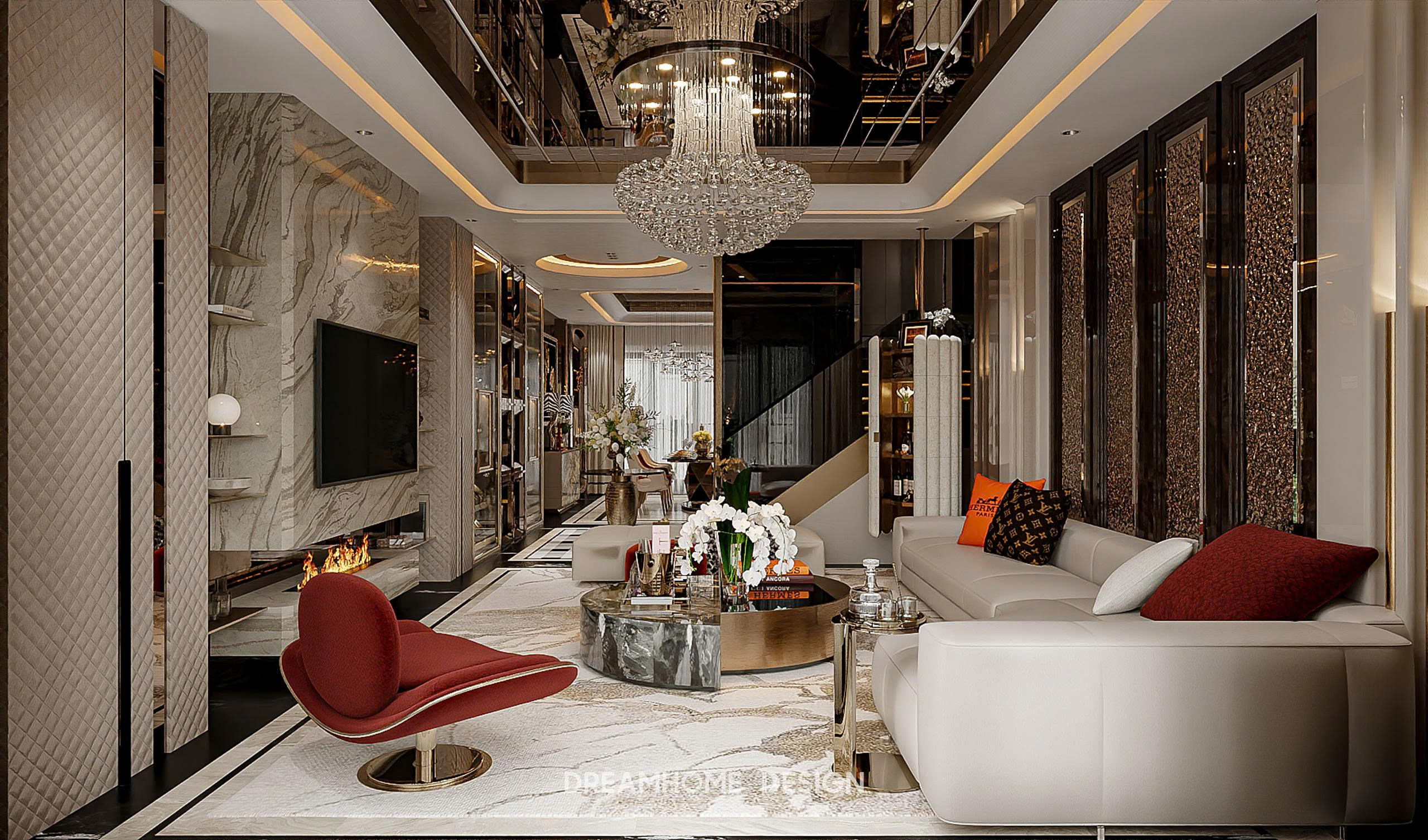 thiết kế nội thất penthouse sunshine golden 
