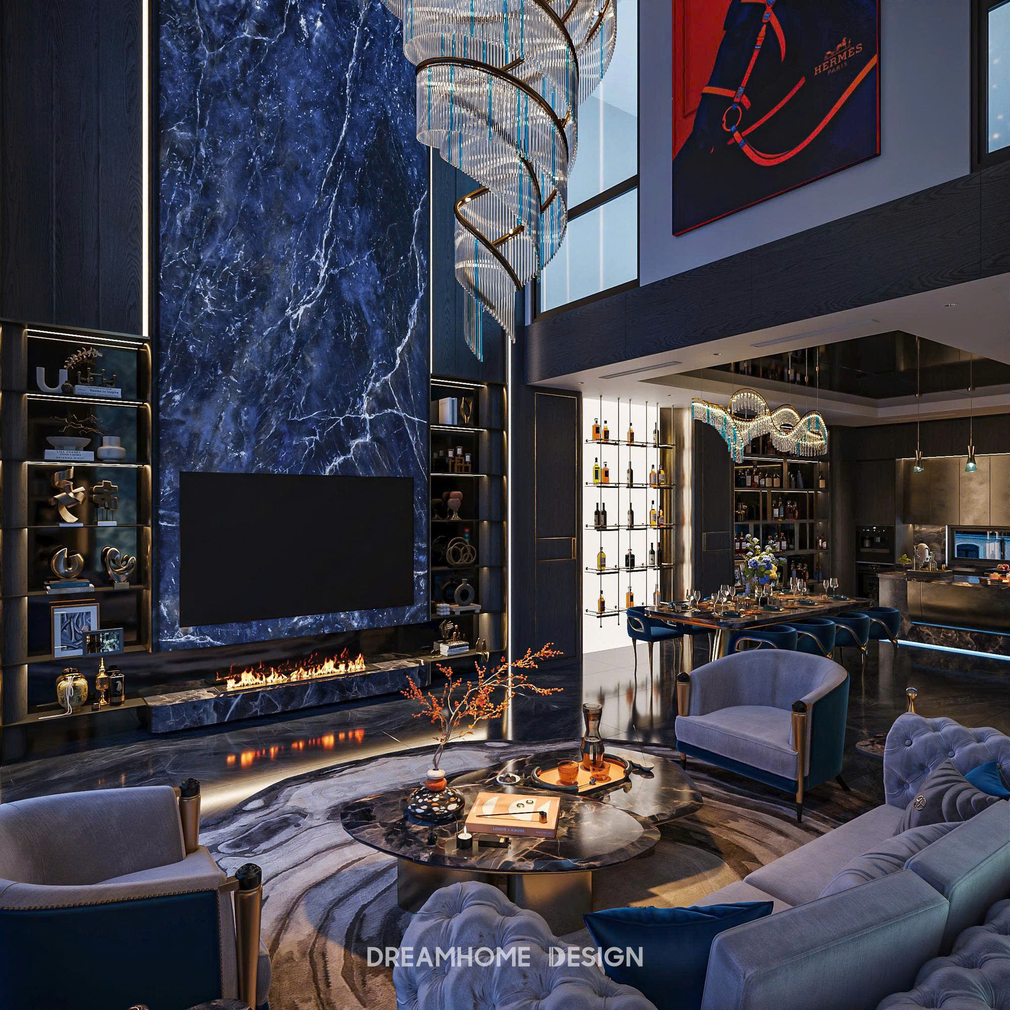 thiết kế nội thất biệt thự Đảo Vua