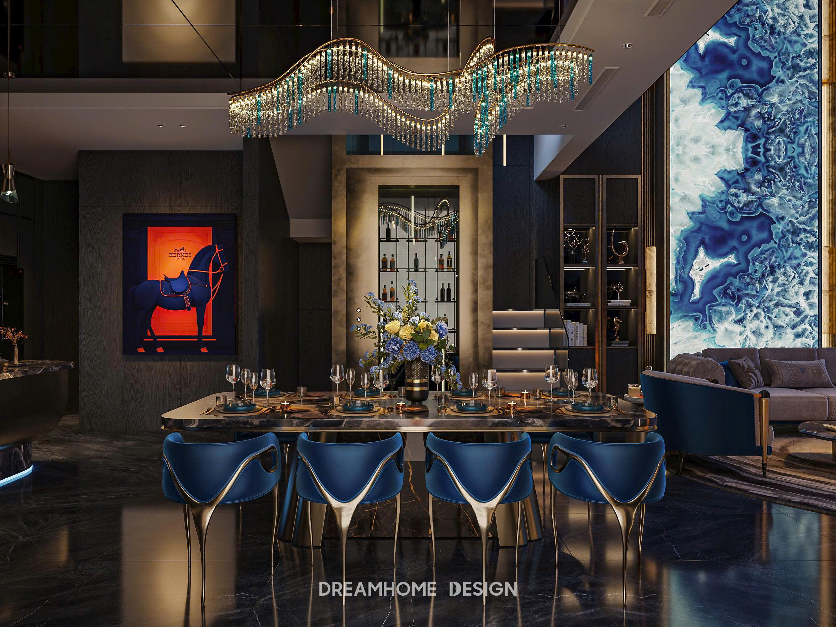 thiết kế nội thất biệt thự Đảo Vua