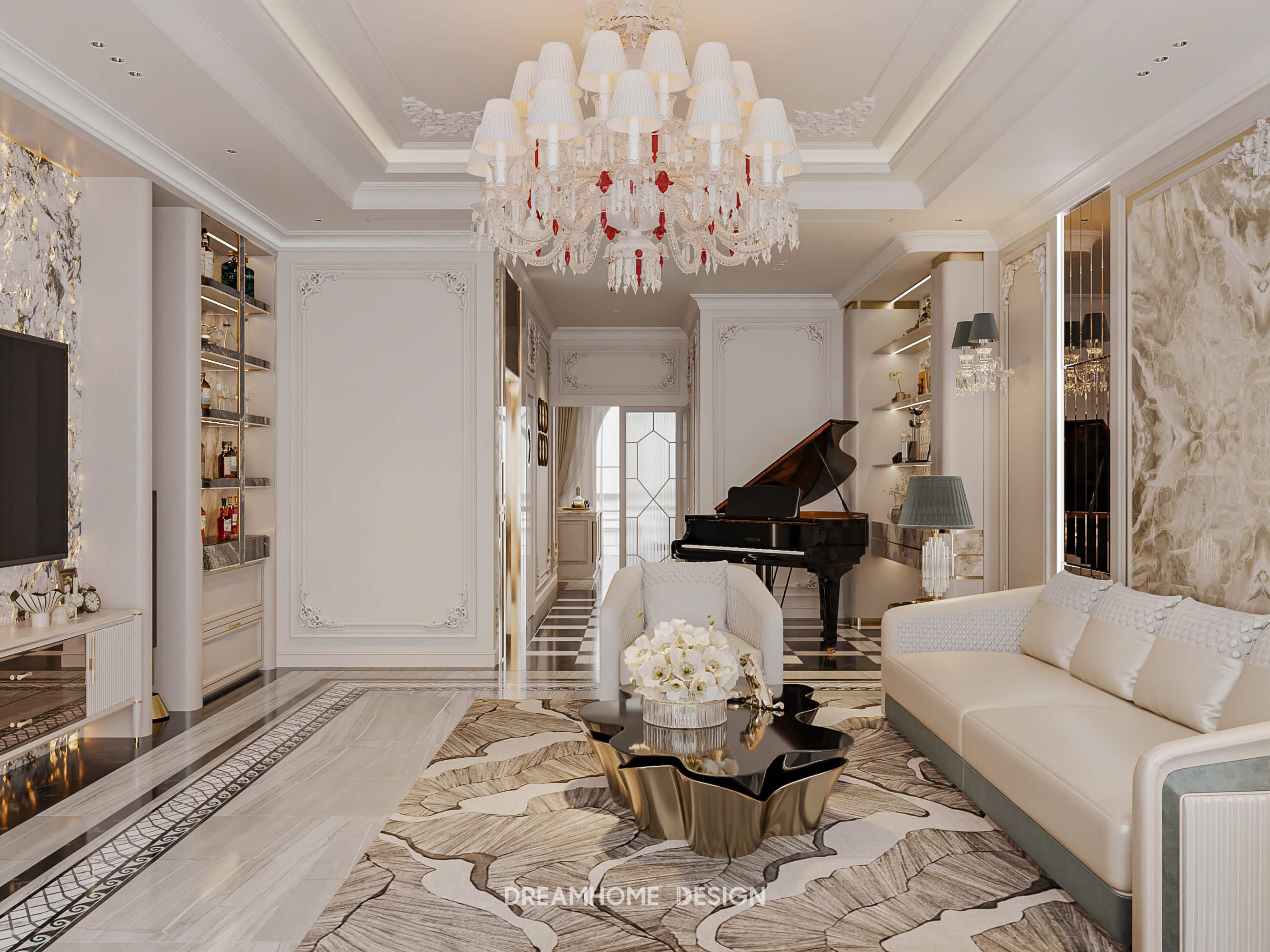 mẫu phòng khách sang trọng