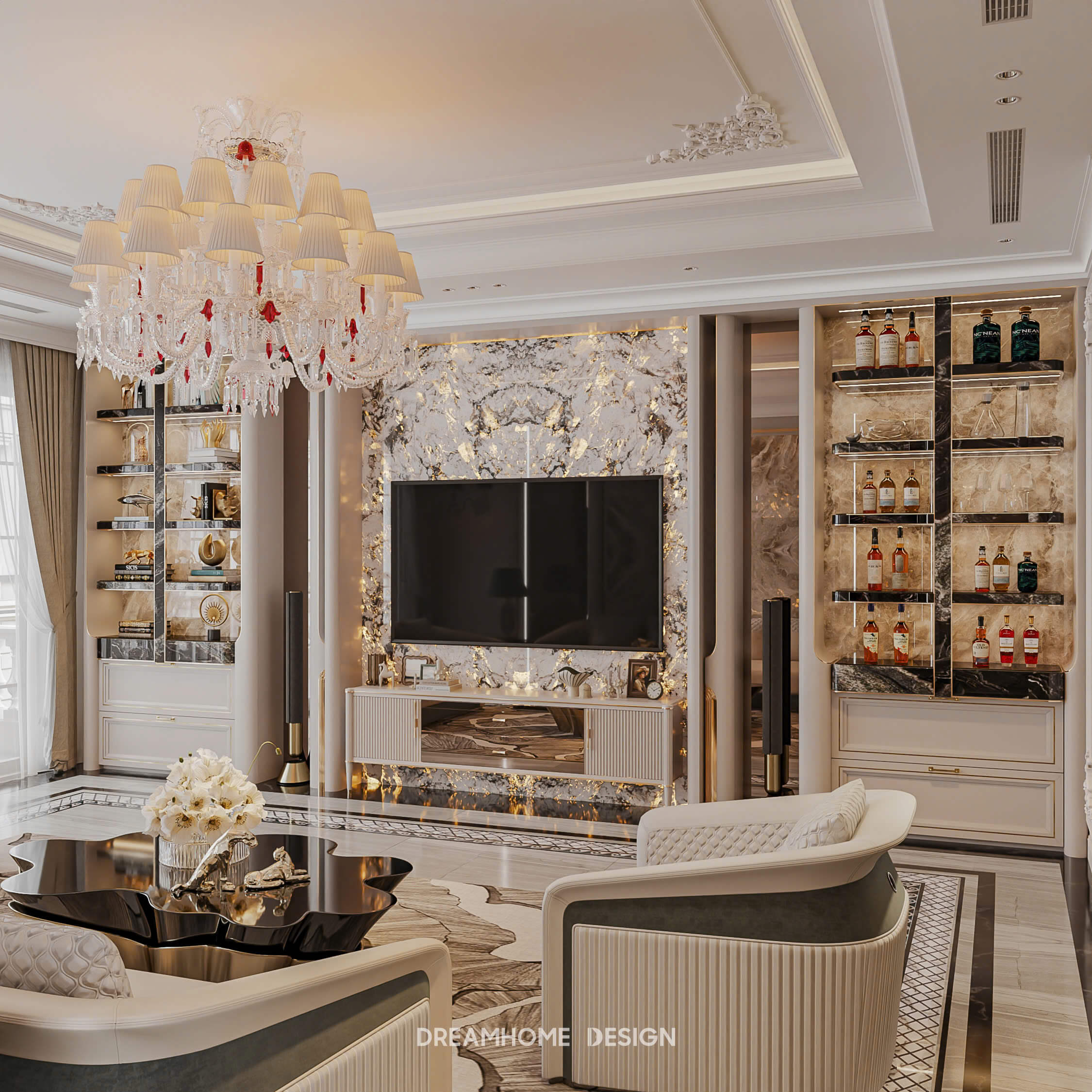 mẫu phòng khách sang trọng