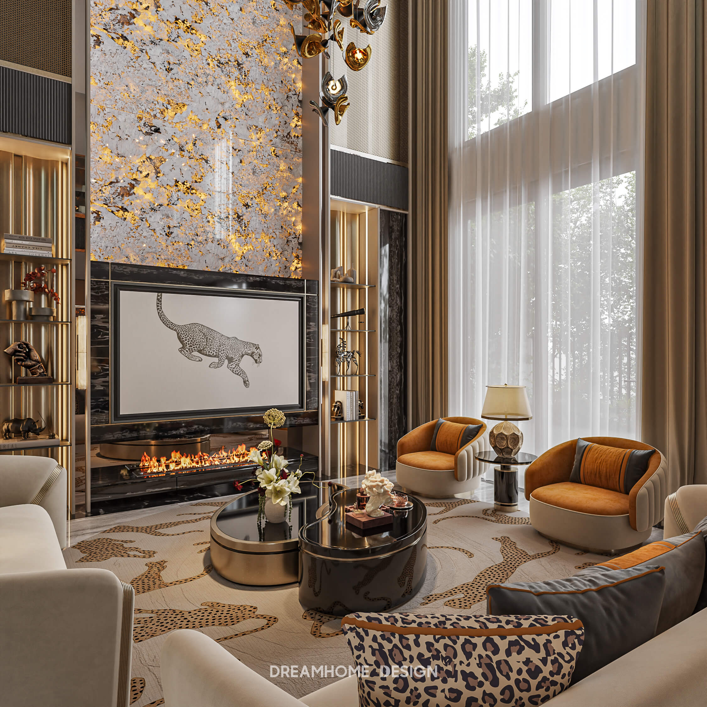 mẫu phòng khách sang trọng