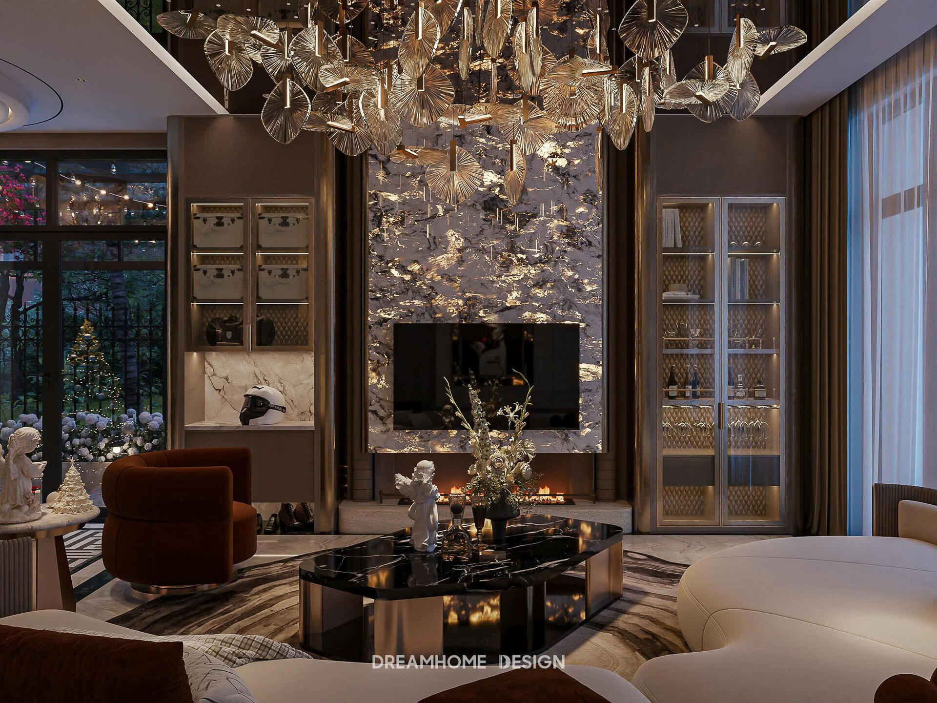 thiết kế nội thất biệt thự vinhomes cổ loa